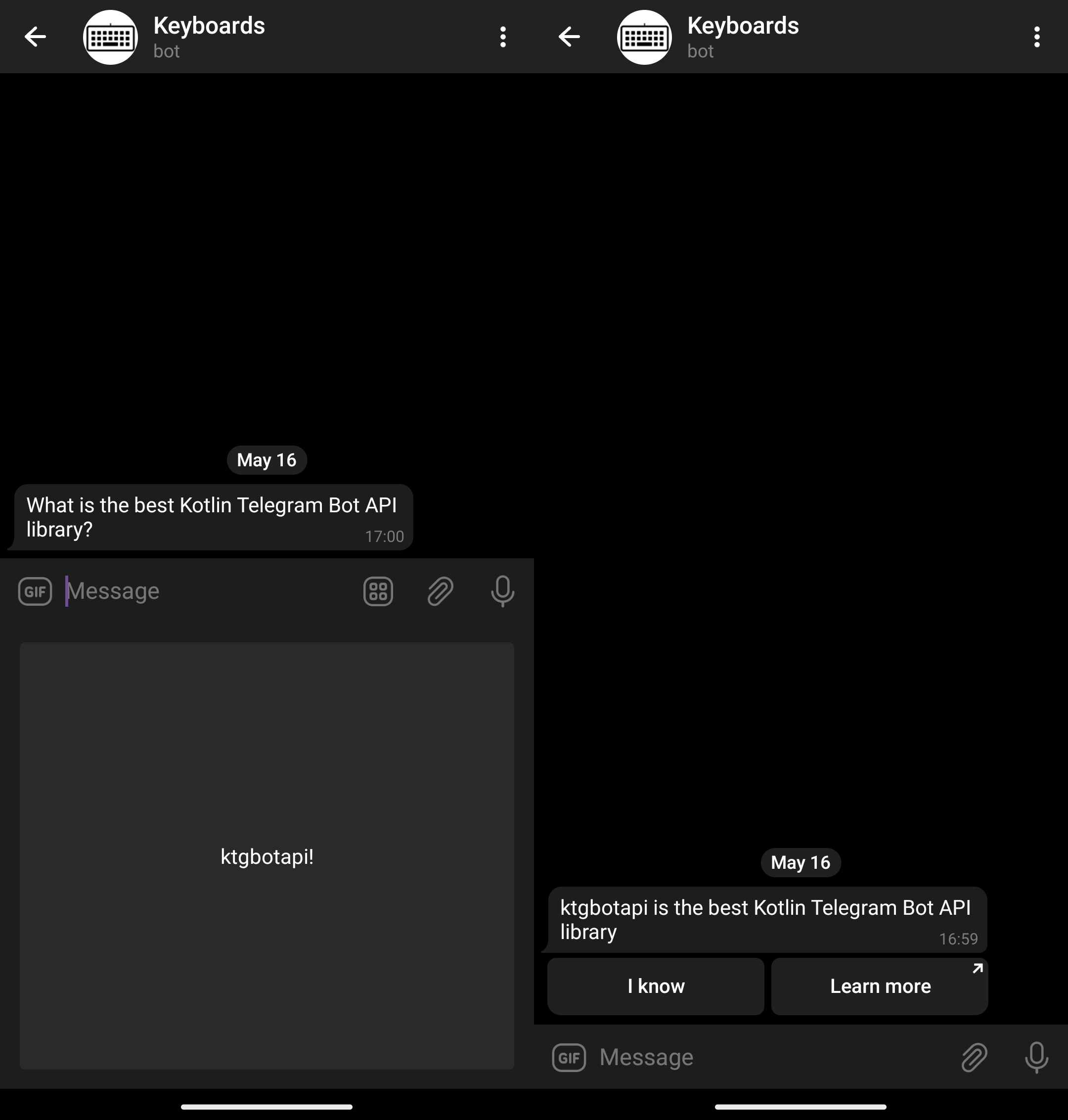 Keyboards with ktgbotapi